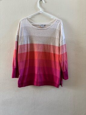 Liz Claiborne Pink and Orange Gradient lightweight sweater 1X